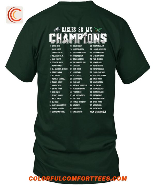 2 Sided Philadelphia Eagles World Champs 2017 2024 T-Shirt