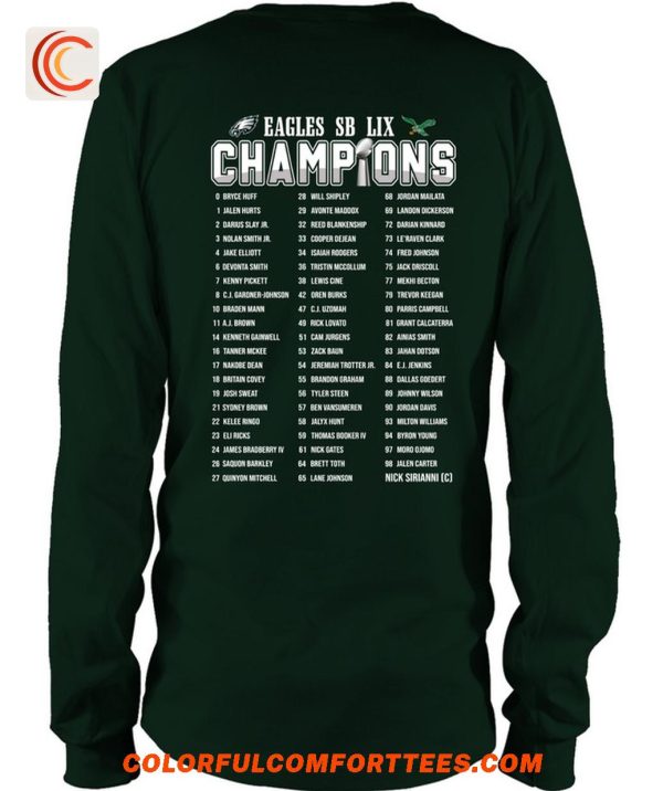 2 Sided Philadelphia Eagles World Champs 2017 2024 T-Shirt