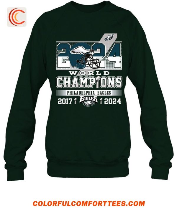 2 Sided Philadelphia Eagles World Champs 2017 2024 T-Shirt