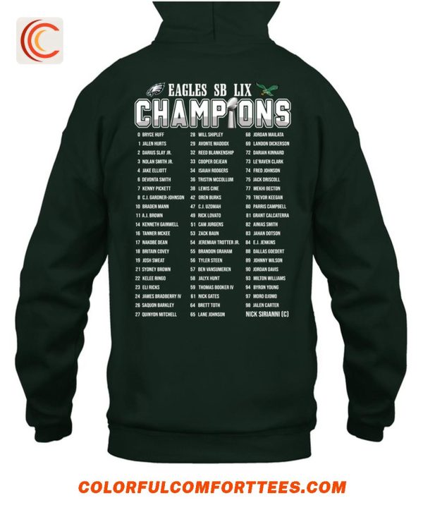 2 Sided Philadelphia Eagles World Champs 2017 2024 T-Shirt