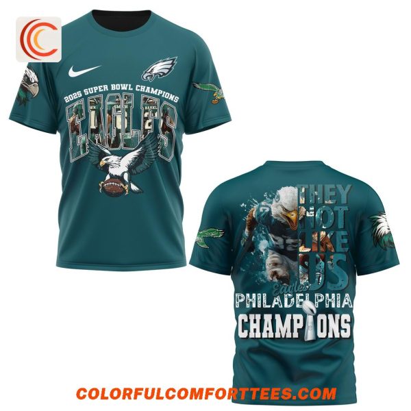 2025 Super Bowl Champions They Not Like Us Philadelphia Eagles T-Shirt