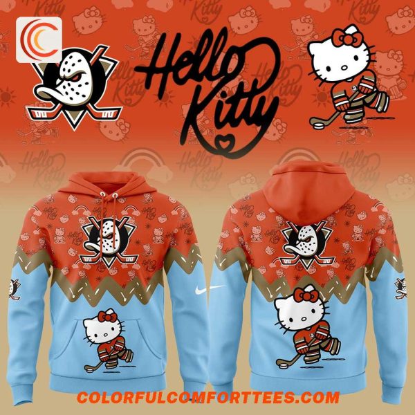 Anaheim Ducks x Hello Kitty 2025 New Hoodie