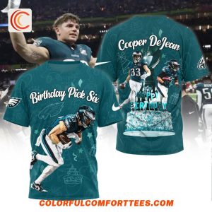 Birthday Pick Six Cooper Dejean Philadelphia Eagles Super Bowl Champion T-Shirt