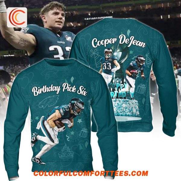 Birthday Pick Six Cooper Dejean Philadelphia Eagles Super Bowl Champion T-Shirt