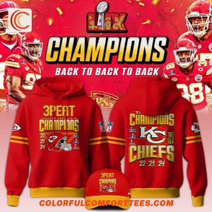 Kansas City Chiefs 3Peat Super Bowl LIX Champions 2025 Hoodie