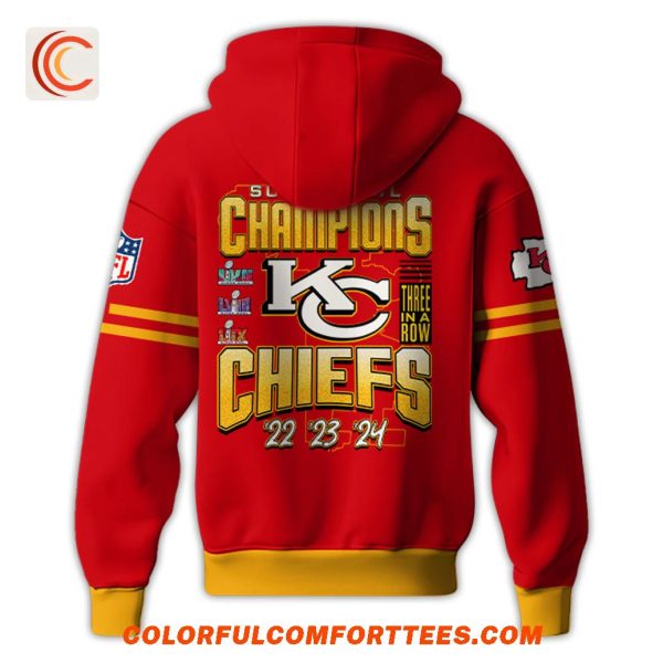 Kansas City Chiefs 3Peat Super Bowl LIX Champions 2025 Hoodie