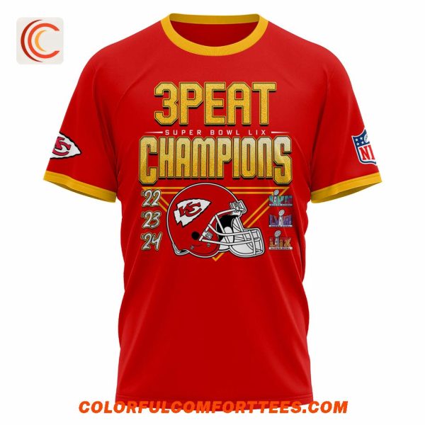 Kansas City Chiefs 3Peat Super Bowl LIX Champions 2025 T-Shirt