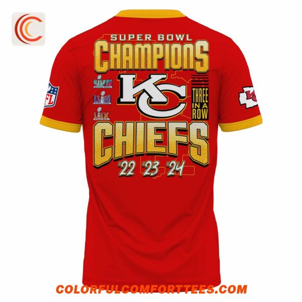 Kansas City Chiefs 3Peat Super Bowl LIX Champions 2025 T-Shirt