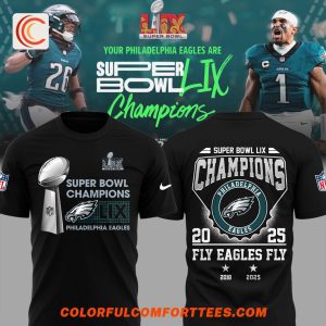 Philadelphia Eagles 2025 Champions Super Bowl Fly Eagles Fly T-Shirt Hoodie