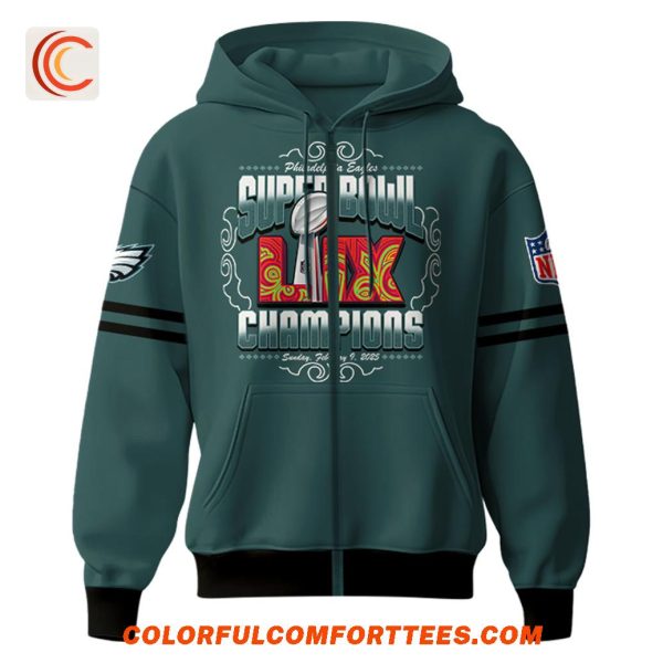 Philadelphia Eagles 2025 Super Bowl LIX Champions Hoodie