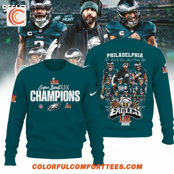 Philadelphia Eagles 2X 2025 Super Bowl Champions Premium Hoodie