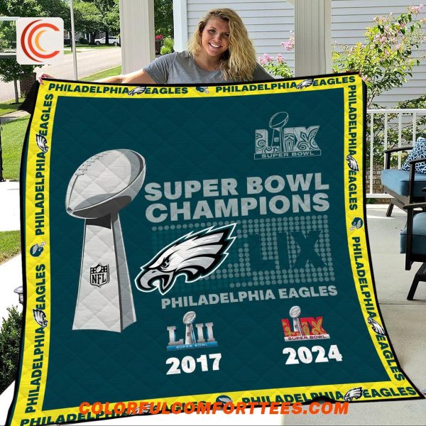 Philadelphia Eagles Super Bowl Champions 2024 Champions Fleece Blanket