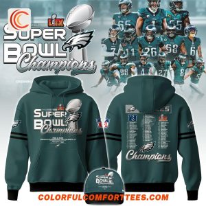 Philadelphia Eagles Super Bowl LIX Champions 2025 Hoodie