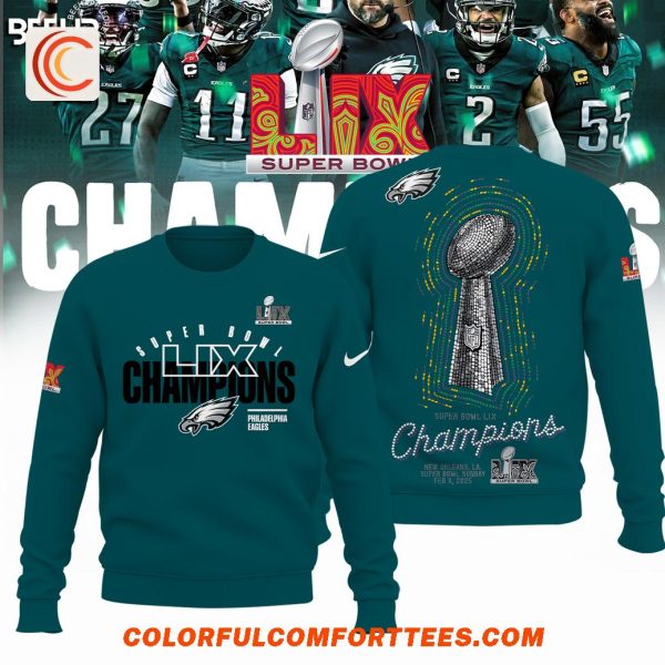 Philadelphia Eagles Super Bowl LIX Champions Club 2025 Premium Edition Hoodie