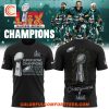 Philadelphia Eagles Super Bowl LIX Champions Team Signature Black T-Shirt