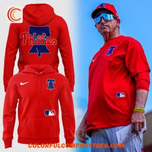 Phillies Philadelphia x Coach Rob Thomson 2025 Red Hoodie