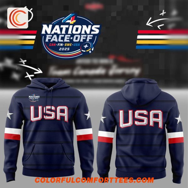 Team USA 4 Nations Face Off 2025 For Fans Hoodie